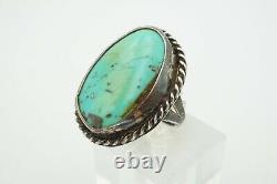 Vintage Native American Navajo Sterling Silver Turquoise Ring Size 6.5 A1