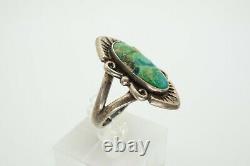 Vintage Native American Navajo Sterling Silver Turquoise Ring Size 9