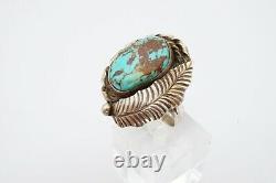 Vintage Native American Navajo Sterling Silver Turquoise Ring Size 9