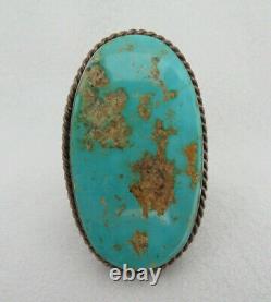 Vintage Native American Navajo Sterling Silver & Turquoise Stone Ring Size 8.5
