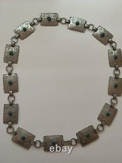 Vintage Native American Navajo Sterling Silver and Turquoise Belt