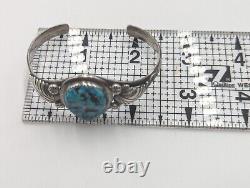 Vintage Native American Navajo Turquoise Sterling Signed Mike Platero Cuff
