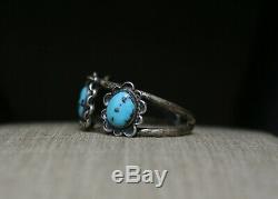 Vintage Native American Navajo Turquoise Sterling Silver Cuff Bracelet