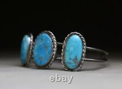 Vintage Native American Navajo Turquoise Sterling Silver Cuff Bracelet