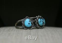 Vintage Native American Navajo Turquoise Sterling Silver Cuff Bracelet