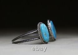 Vintage Native American Navajo Turquoise Sterling Silver Cuff Bracelet