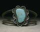 Vintage Native American Navajo Turquoise Sterling Silver Cuff Bracelet 40 gr