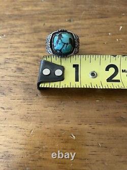 Vintage Native American Navajo Turquoise Sterling Silver Ring 925