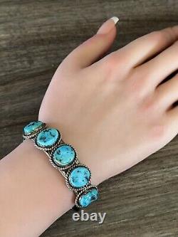 Vintage Native American Navajo Turquoise Sterling Silver bracelet by P Attakai