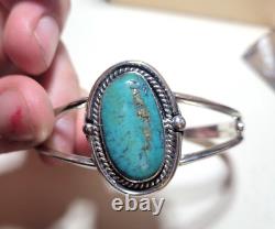Vintage Native American Navajo Turquoise Sterling silver Cuff Bracelet 19grams
