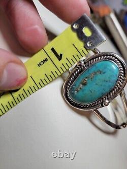 Vintage Native American Navajo Turquoise Sterling silver Cuff Bracelet 19grams