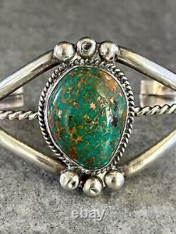 Vintage Native American Navajo Waterweb Turquoise Sterling silver Bracelet 36+g