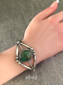 Vintage Native American Navajo Waterweb Turquoise Sterling silver Bracelet 36+g