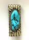 Vintage Native American Sterling Silver 925 Rope Blue Turquoise Tie Bar Clip