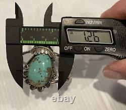 Vintage Native American Sterling Silver Turquoise Cuff Bracelet