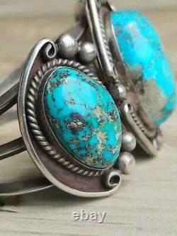 Vintage Native American Turquoise Sterling Cuff Bracelet