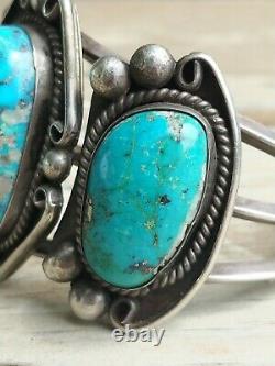 Vintage Native American Turquoise Sterling Cuff Bracelet