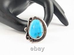 Vintage Native American sterling silver Turquoise Navajo ring Size 7.5