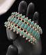 Vintage Native Navajo 3 Row Turquoise Sterling Silver STUNNING Bracelet