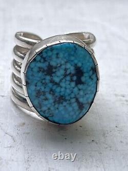 Vintage Natural Sterling Waterweb Spiderweb Turquoise Ring Navajo Size 11.5/12