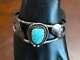 Vintage Navajo #8 Turquoise & Sterling Cuff Bracelet 2 grams- 6 7/8 wearable