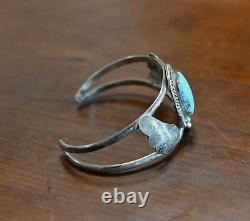 Vintage Navajo #8 Turquoise & Sterling Cuff Bracelet 2 grams- 6 7/8 wearable