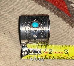 Vintage Navajo. 925 Silver'Sippy' Cup, Turquoise, Shot Glass, Stamped Cool