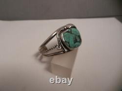 Vintage Navajo Begay Turquoise & Sterling Cuff Bracelet, Ab Pictomark Coyote