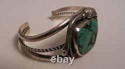 Vintage Navajo Begay Turquoise & Sterling Cuff Bracelet, Ab Pictomark Coyote