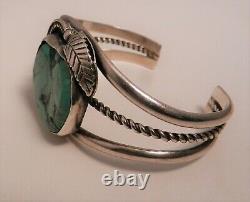 Vintage Navajo Begay Turquoise & Sterling Cuff Bracelet, Ab Pictomark Coyote