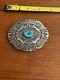 Vintage Navajo Belt Buckle R Singer Silver Turquoise