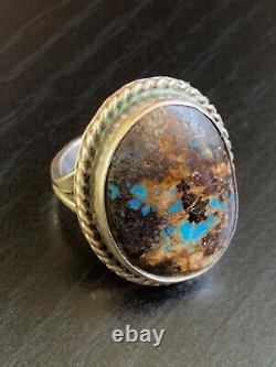 Vintage Navajo Bisbee/Lander Blue Turquoise Ring Size 6.5