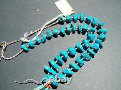 Vintage Navajo Blue natural nugget Turquoise & spiney oyster Jacla Necklace