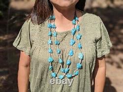 Vintage Navajo Chunky Turquoise Necklace Genuine Native American Jewelry