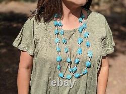 Vintage Navajo Chunky Turquoise Necklace Genuine Native American Jewelry