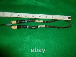 Vintage Navajo Claw Sterling Turquoise Heishi Necklace Bead