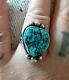 Vintage Navajo Cortez H Turquoise Sterling Silver 925 Ring Size 5.5 native