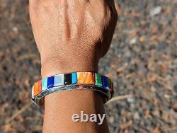 Vintage Navajo Cuff Bracelet Native Jewelry Signed Richard Begay Sz 7in