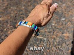 Vintage Navajo Cuff Bracelet Native Jewelry Signed Richard Begay Sz 7in