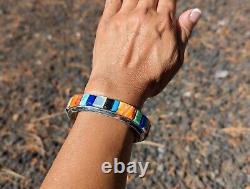 Vintage Navajo Cuff Bracelet Native Jewelry Signed Richard Begay Sz 7in