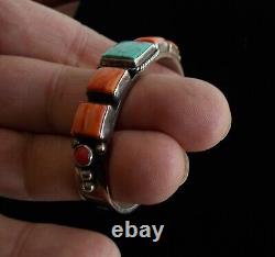 Vintage Navajo Cuff Bracelet Turquoise, Spiny Oyster and Coral