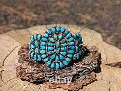 Vintage Navajo Cuff Turquoise Bracelet Jewelry Sign LMB Larry Moses Begay Sz6.75