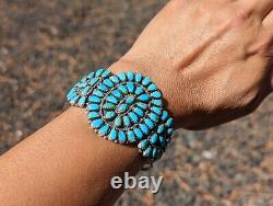 Vintage Navajo Cuff Turquoise Bracelet Jewelry Sign LMB Larry Moses Begay Sz6.75