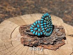 Vintage Navajo Cuff Turquoise Bracelet Jewelry Sign LMB Larry Moses Begay Sz6.75