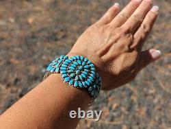 Vintage Navajo Cuff Turquoise Bracelet Jewelry Sign LMB Larry Moses Begay Sz6.75