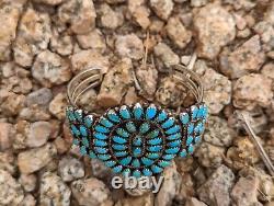 Vintage Navajo Cuff Turquoise Bracelet Jewelry Sign LMB Larry Moses Begay Sz6.75