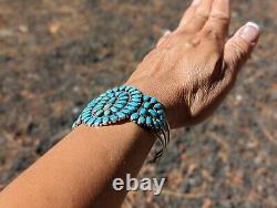 Vintage Navajo Cuff Turquoise Bracelet Jewelry Sign LMB Larry Moses Begay Sz6.75