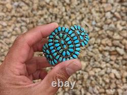 Vintage Navajo Cuff Turquoise Bracelet Jewelry Sign LMB Larry Moses Begay Sz6.75