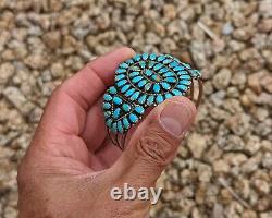 Vintage Navajo Cuff Turquoise Bracelet Jewelry Sign LMB Larry Moses Begay Sz6.75