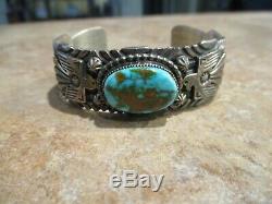 Vintage Navajo GARY REEVES (d.) Sterling Bisbee Turquoise THUNDERBIRD Bracelet